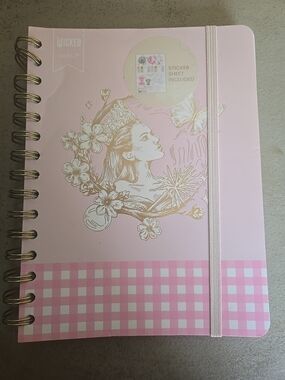 Katie K Pink Spiral Journal with Gold Coil